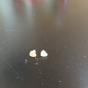 silver heart earrings